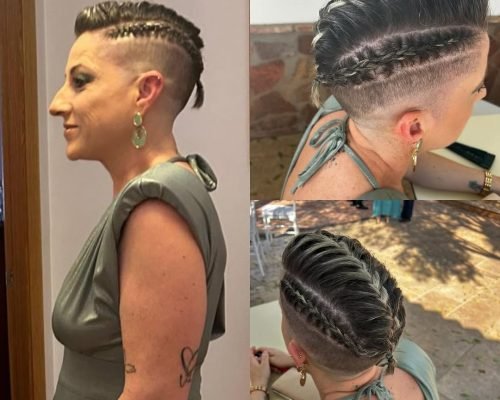 Quien dice q con un pelo corto no se puede lucir un recogido😜#peinadosparaclientasespeciales🥰